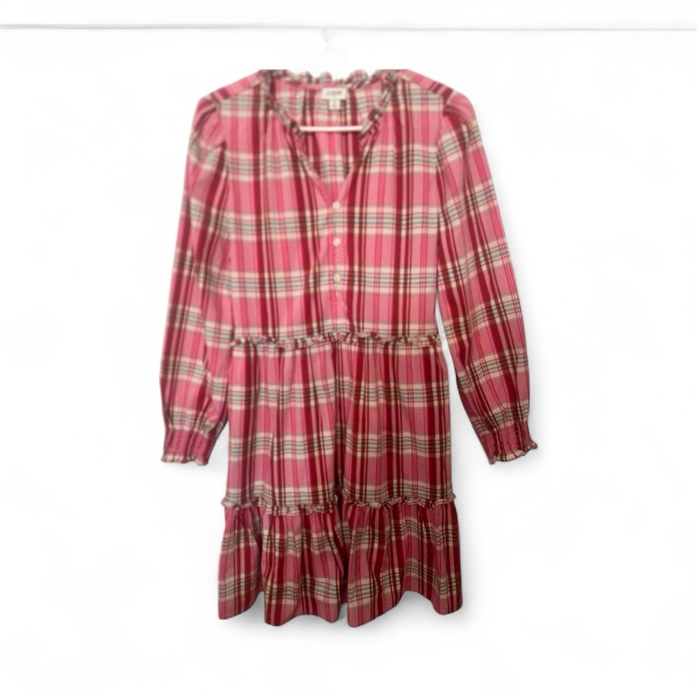 J. Crew Women's Plaid Dress in Pink and‎ White